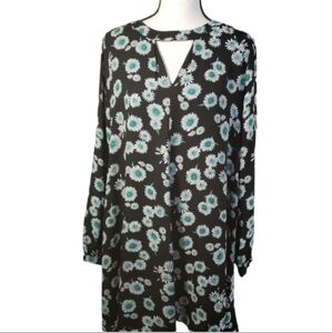 Express women's size Medium Cutout black floral dress - NWT